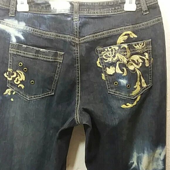 Motto jeans women's size 10 blue dark wash distressed detail jeans - Picture 7 of 10